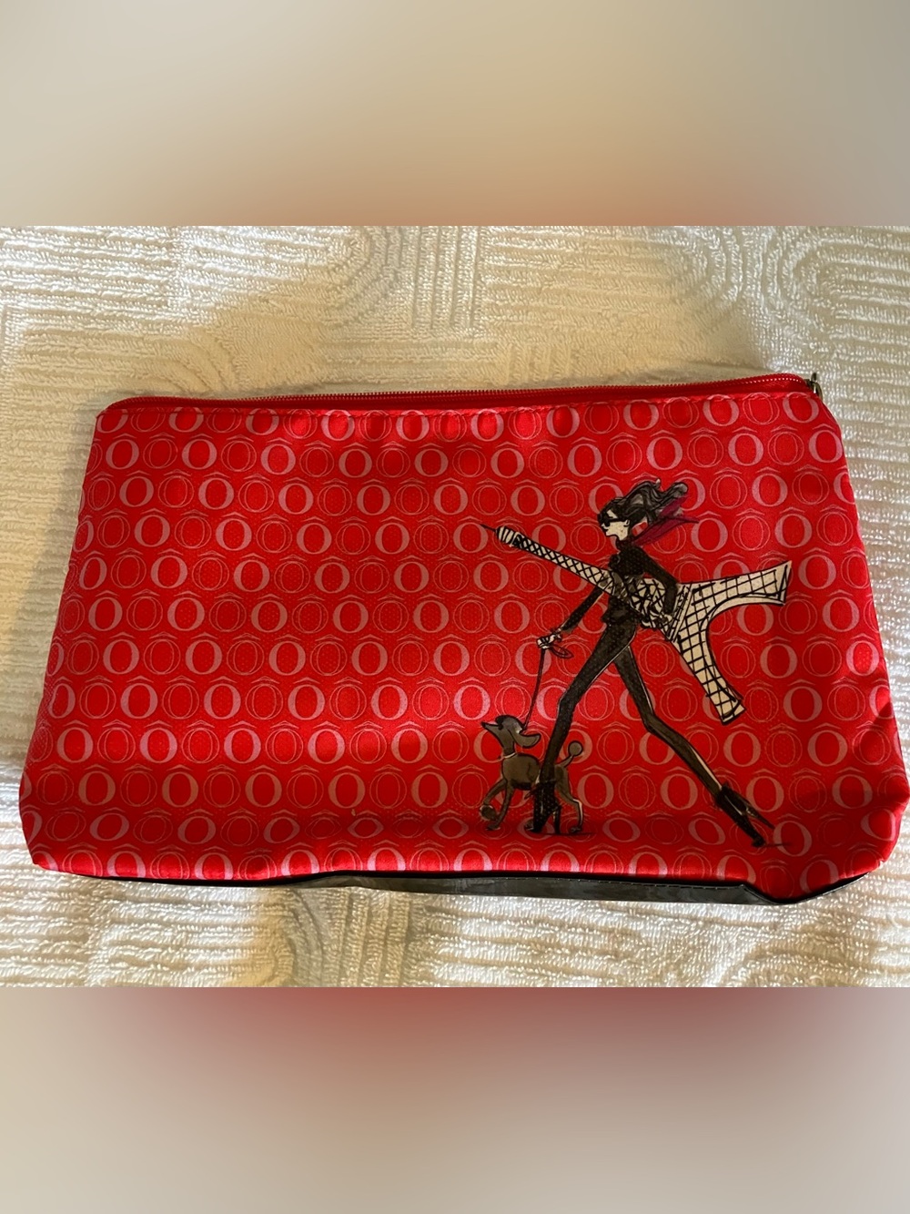 Lancôme Paris Cosmetic Bag – Chic French Parisian Girl w/Poodle & Eiffel Tower
